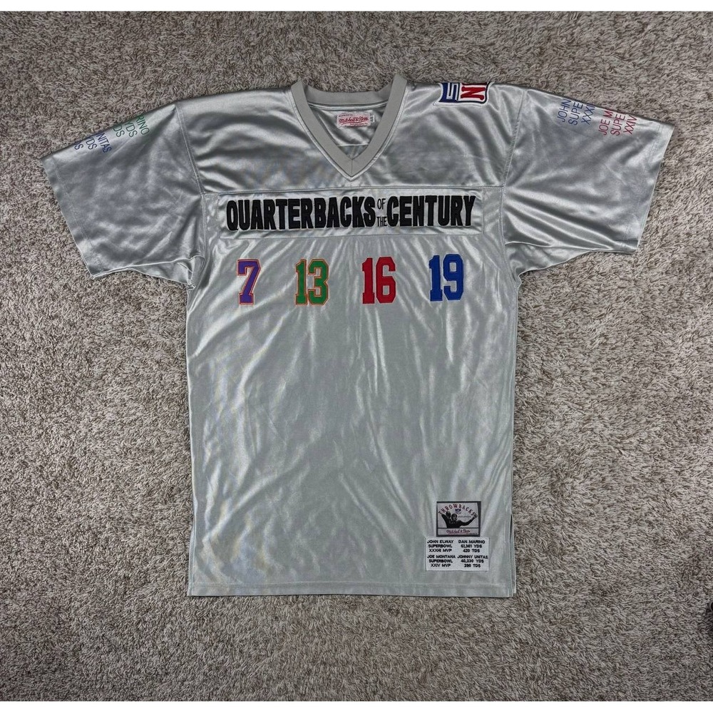 Mitchell & Ness Quarterbacks of the Century NFL Silver Jersey 48 XL